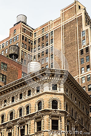 Cityscape of vintage New York City architecture Stock Photo