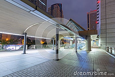 Cityscape of Yokohama city at night Stock Photo