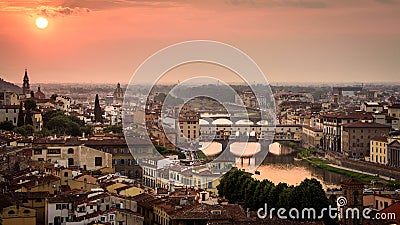 Sunset in florence Editorial Stock Photo