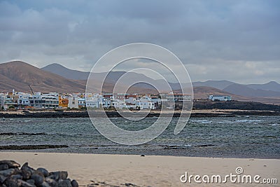 Cityscpe of El Cotillo, Fuerteventura, Spain in summer Editorial Stock Photo