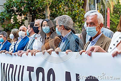 Ciudadanos party leader InÃ©s Arrimadas looking ahead and smiling in a close up as she demonstrates against pardons granted Ã¬ to Editorial Stock Photo