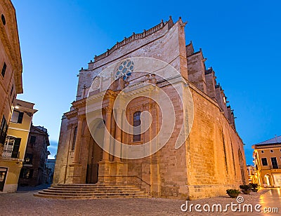 Ciutadella Menorca Cathedral in Ciudadela at Balearic Stock Photo