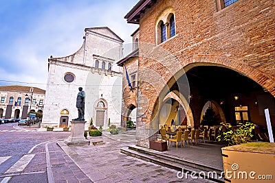 Cividale del Friuli square and church view Stock Photo