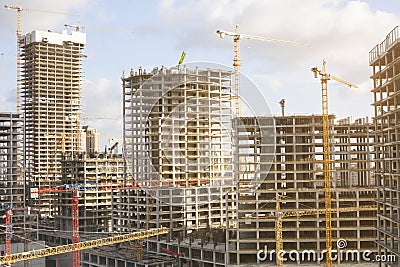 Civil engineer on construction building background. Evolution construction concept. Stock Photo
