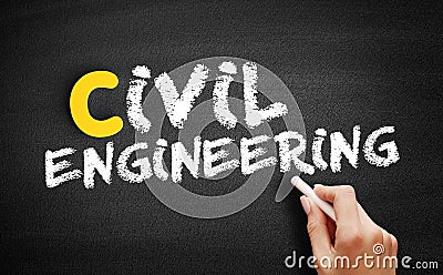 Civil engineering text on blackboard Stock Photo