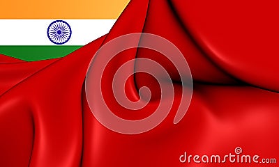 Civil Ensign of the India. Stock Photo