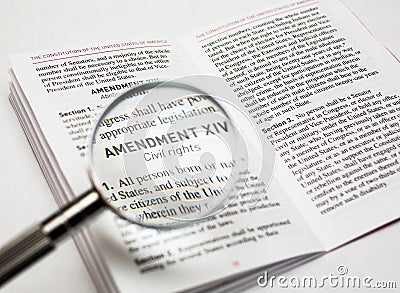 Civil rights in the constitution of the United States Stock Photo