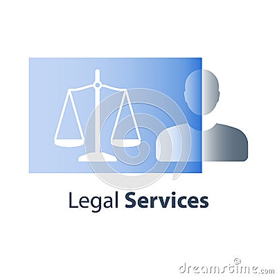 Civil rights, legal services, justice concept, law education, lawyer advice, help and guidance Vector Illustration