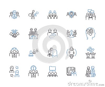 civil rights outline icons collection. civil, rights, activism, equality, justice, discrimination, integration vector Vector Illustration