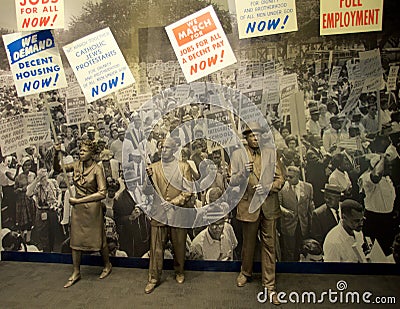 Civil Rights Protesters Exhibit inside the National Civil Rights Museum at the Lorraine Motel Editorial Stock Photo