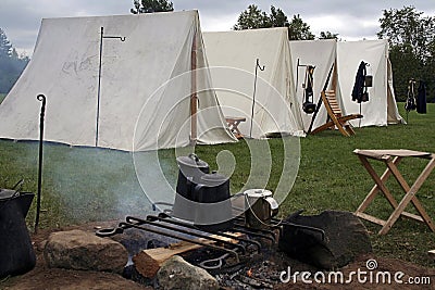 Civil War camp Stock Photo