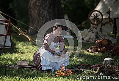 Civil War Camp Follower Editorial Stock Photo