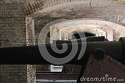 Civil War Cannons at Fort Sumter Stock Photo