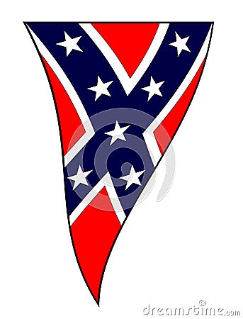 Civil War Confederate Flag As Waving Bunting Triangle Stock Photo