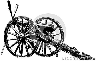 Civil war era cannon illustration Vector Illustration