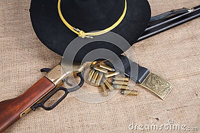 Civil War period repeating rifle Stock Photo