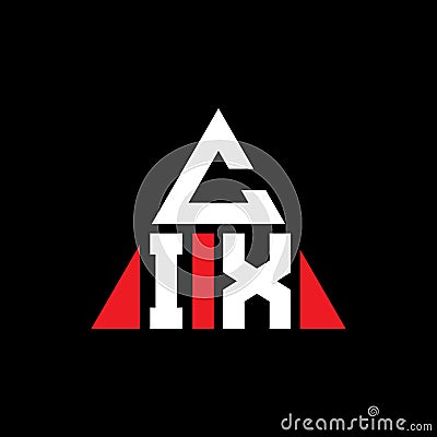 CIX triangle letter logo design with triangle shape. CIX triangle logo design monogram. CIX triangle vector logo template with red Vector Illustration