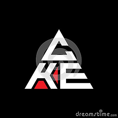 CKE triangle letter logo design with triangle shape. CKE triangle logo design monogram. CKE triangle vector logo template with red Vector Illustration