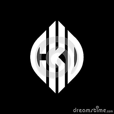 CKO circle letter logo design with circle and ellipse shape. CKO ellipse letters with typographic style. The three initials form a Vector Illustration