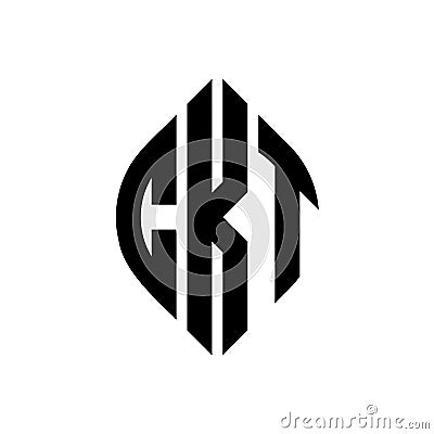 CKT circle letter logo design with circle and ellipse shape. CKT ellipse letters with typographic style. The three initials form a Vector Illustration