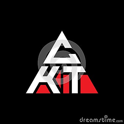 CKT triangle letter logo design with triangle shape. CKT triangle logo design monogram. CKT triangle vector logo template with red Vector Illustration
