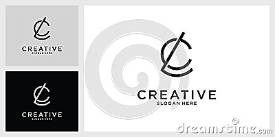 CL or LC initial letter logo design vector Vector Illustration
