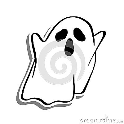 CL224 Little Ghost Scary Vector Illustration