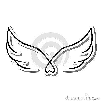 CL378 Wings Heart Vector Illustration