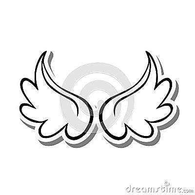 CL381 Cute Wings Vector Illustration