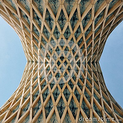 Clad in cut marble, Azadi Tower, Teheran Editorial Stock Photo