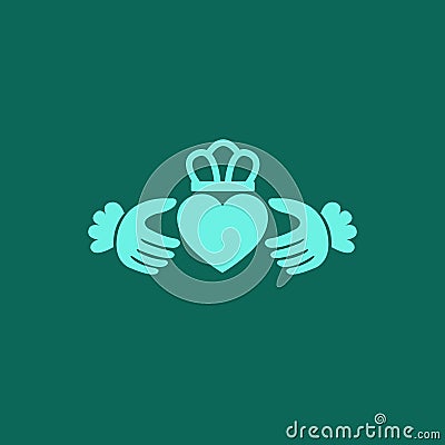 Claddagh ring vector icon Cartoon Illustration