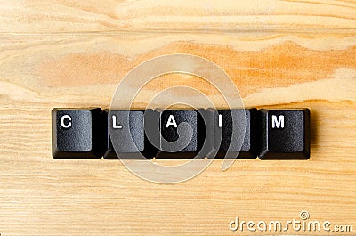 Claim word Stock Photo