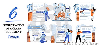 Claim. Claim your insurance with simple form, turning paperwork into financial relief Vector Illustration