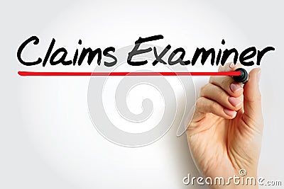 Claims Examiner - review insurance claims to verify both the claimant and claim adjuster followed due process during the Stock Photo