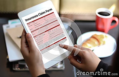 CLAIMS Health insurance form , Business Concept , Insured Claims Stock Photo