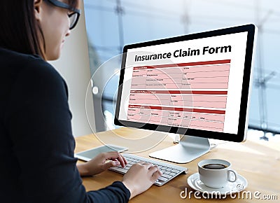 CLAIMS Health insurance form , Business Concept , Insured Claims Stock Photo