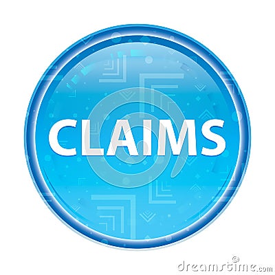 Claims floral blue round button Stock Photo