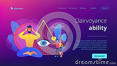 Clairvoyance ability concept landing page Vector Illustration