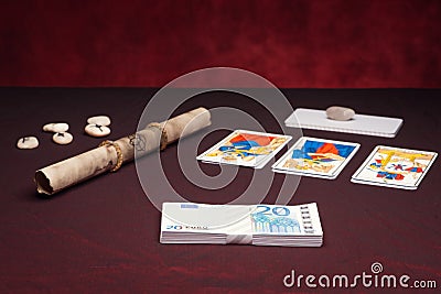 Clairvoyance equipment with money Stock Photo
