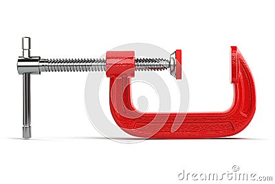 Clamp compression tool isolated on white. Stock Photo