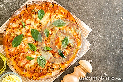 Clams pizza - Italian food Stock Photo