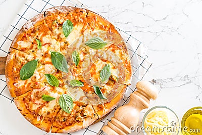 Clams pizza - Italian food Stock Photo