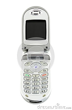 Clamshell cell phone, isolated Stock Photo