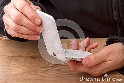 Clamshell mobile phones Stock Photo