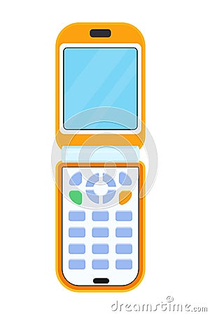 Clamshell phone - modern flat design style single isolated image Vector Illustration