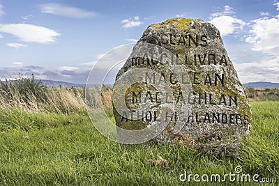 Clan Graves on Culloden Moor battlefield in Scotland. Stock Photo