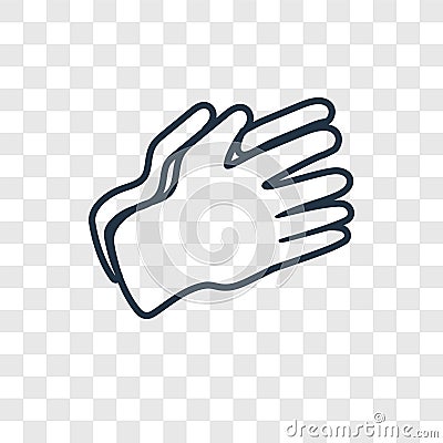 Clap Hands concept vector linear icon isolated on transparent ba Vector Illustration