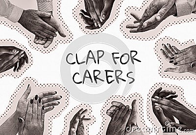 Clap for our carers social banner template illustration Cartoon Illustration