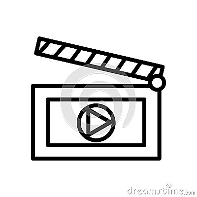 Clapboard icon vector isolated on white background, Clapboard sign , line and outline elements in linear style Vector Illustration