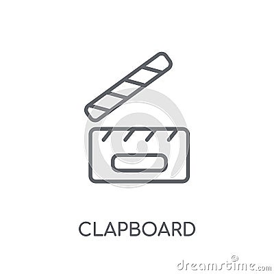 Clapboard linear icon. Modern outline Clapboard logo concept on Vector Illustration